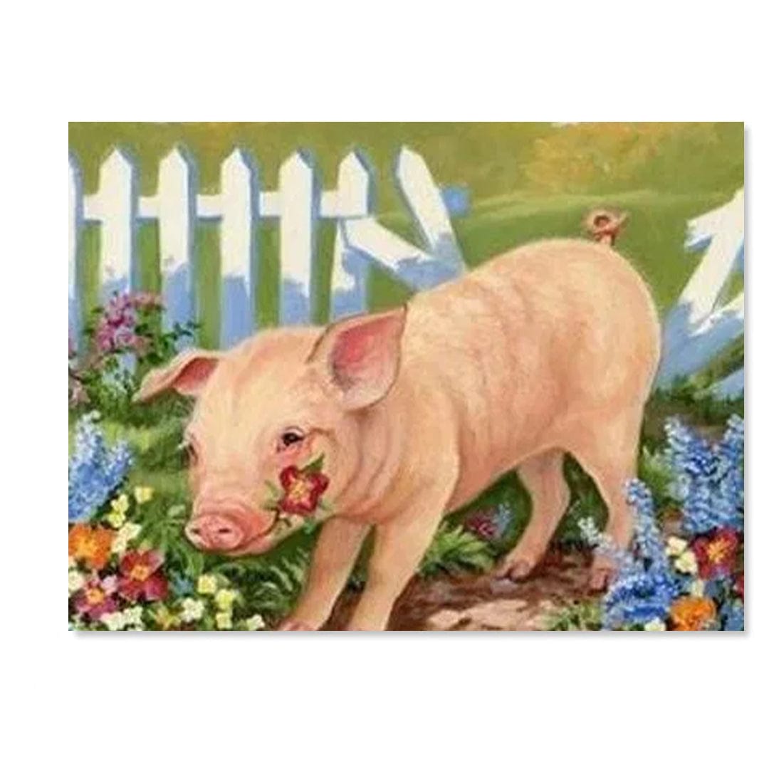 paintingnumberart Pig In Garden – Animals Paint By Number