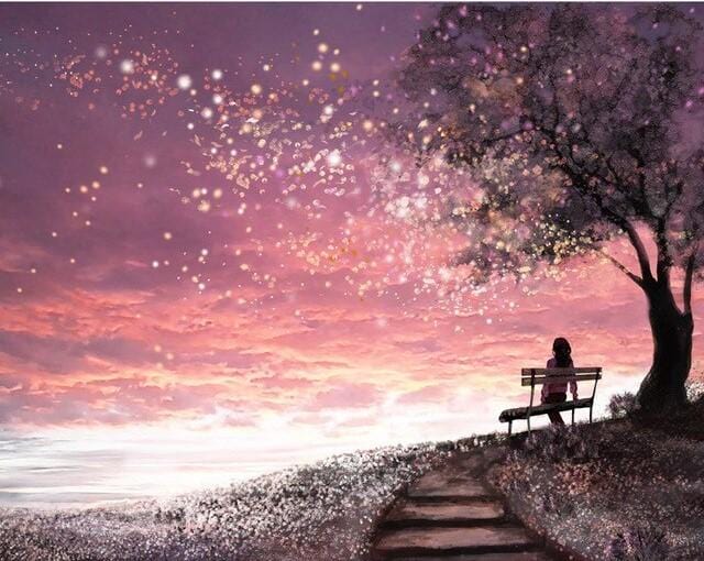 paintingnumberart Pink Dream Fields – Landscape Paint By Number