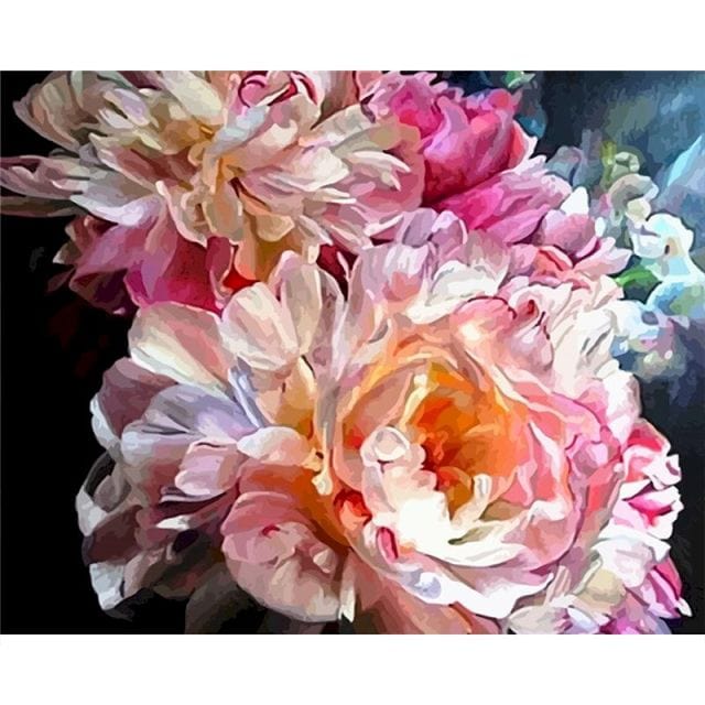 paintingnumberart Pink Flowers Acrylic-Paint by Numbers Kit
