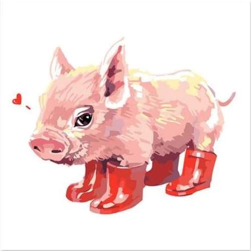 paintingnumberart Pink Pig – Animals Paint By Number