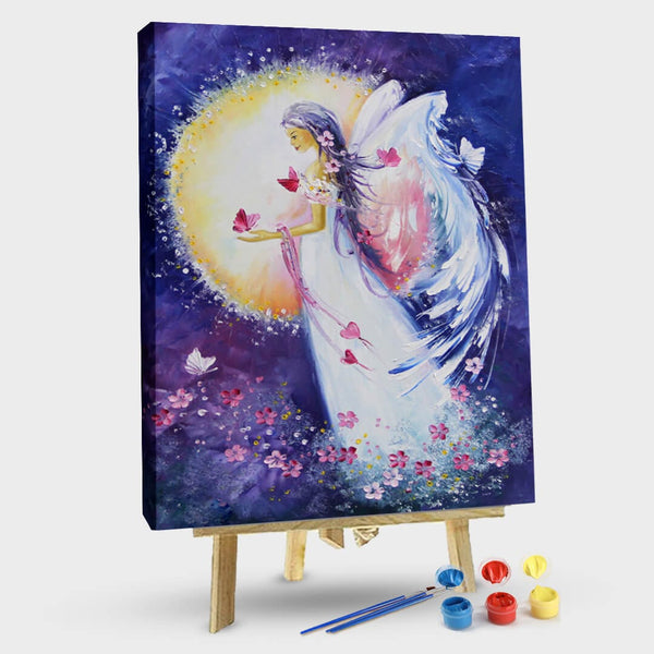 paintingnumberart Purple angel – Paint by number kit