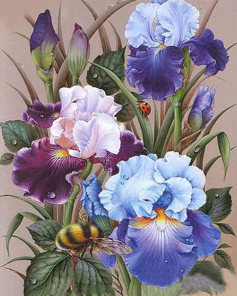paintingnumberart Purple flower-Paint by Numbers Kit