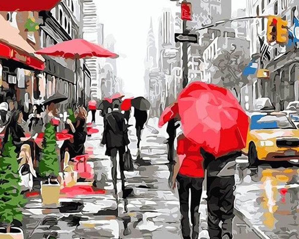 paintingnumberart Rainy Day In New York – Cities Paint By Number