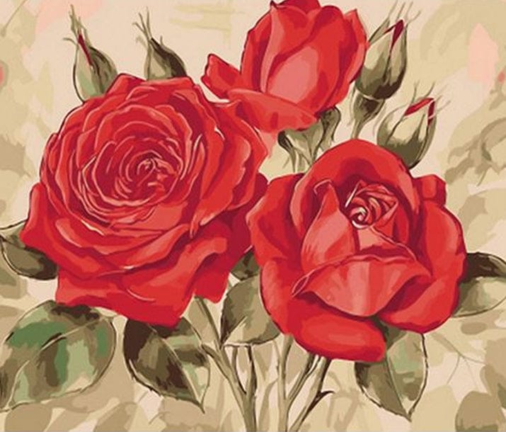 paintingnumberart Red rose – Flowers Paint By Number