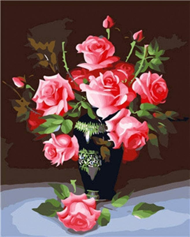 paintingnumberart Rose bouquet – Flowers Paint By Number