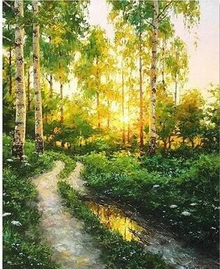 paintingnumberart Rural Road Trees – Landscape Paint By Number