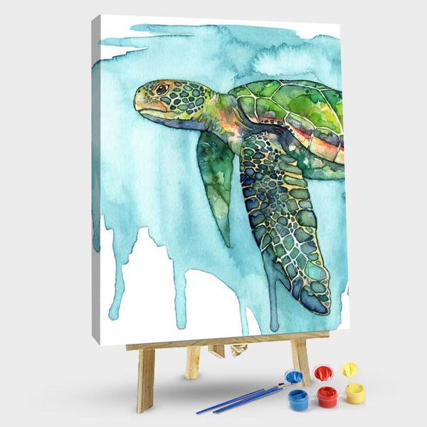 paintingnumberart Sad turtle-Paint by Numbers Kit