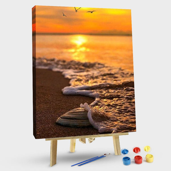paintingnumberart Sand gullflying on sea-Paint by number kit