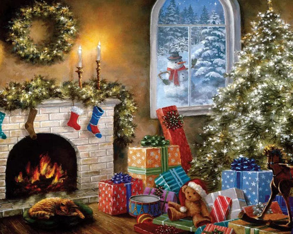 paintingnumberart Sleepiness before Christmas presents-Paint by Numbers Kit