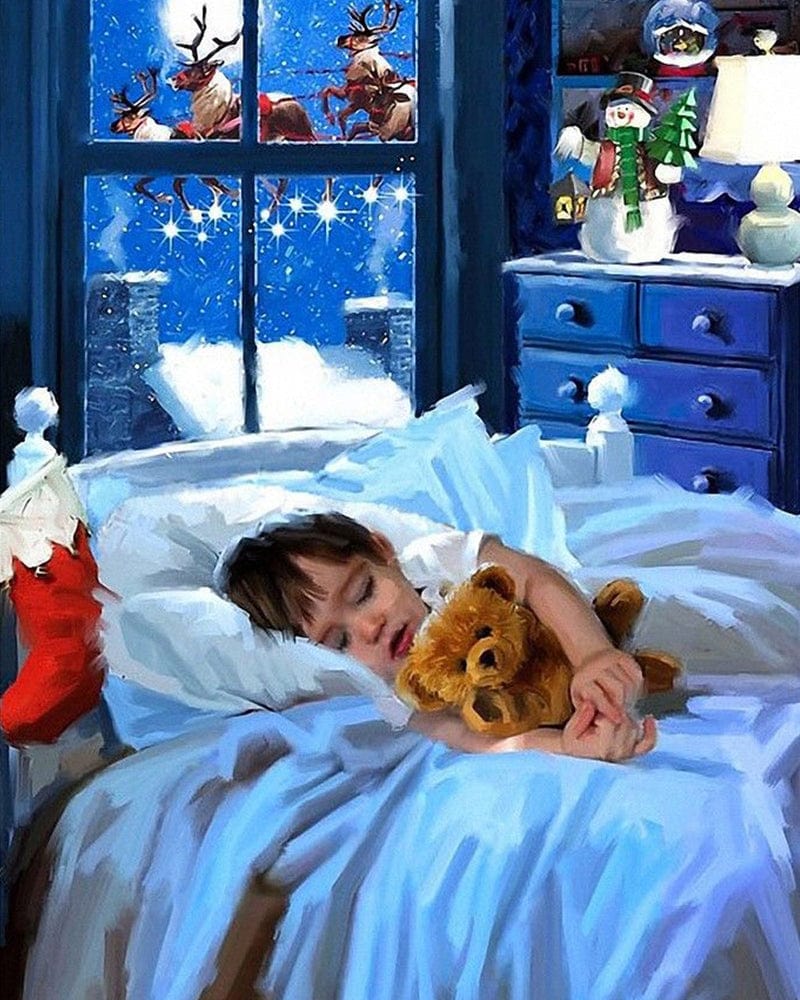 paintingnumberart Sleeping baby-Paint By Numbers Kit