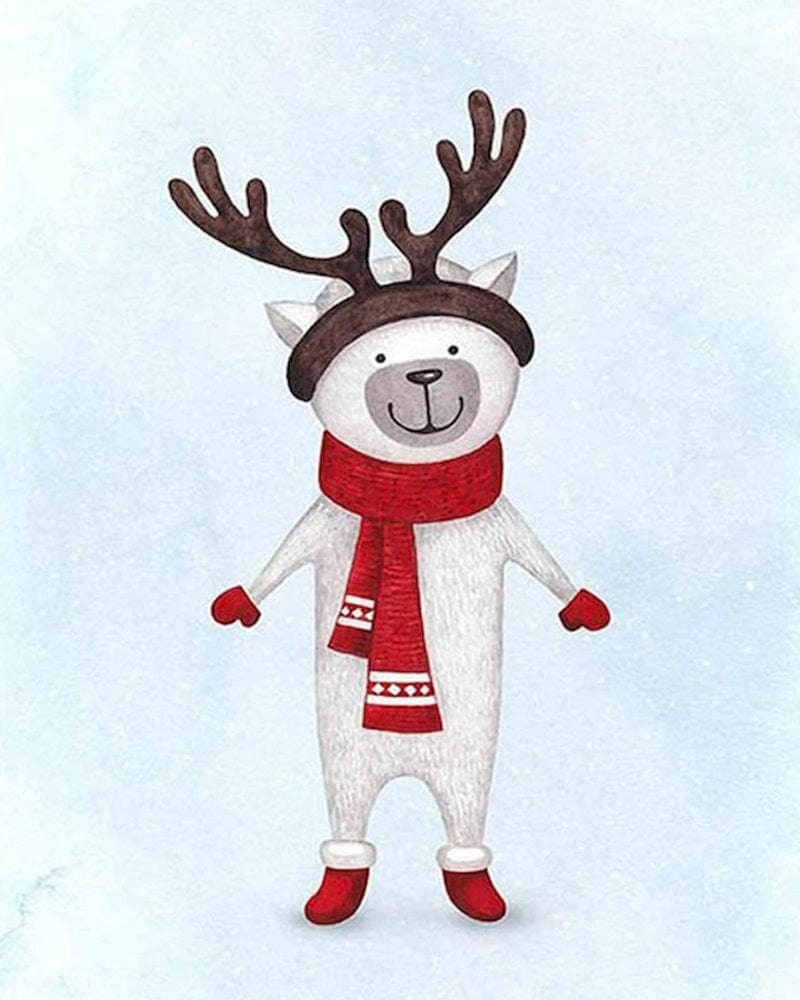 paintingnumberart Small Christmas Deer–Paint By Number