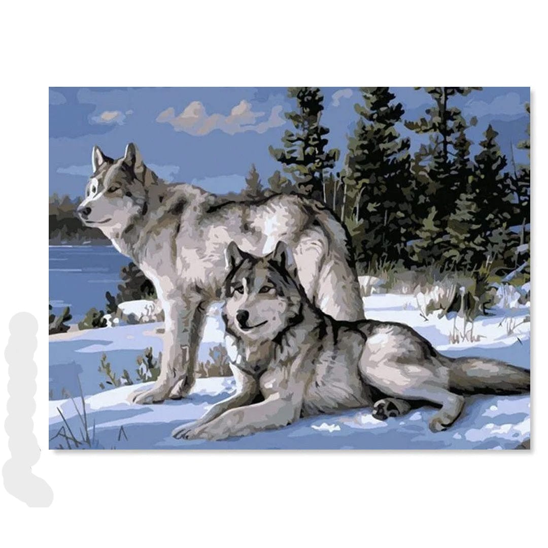 paintingnumberart Snow Wolves – Animals Paint By Number