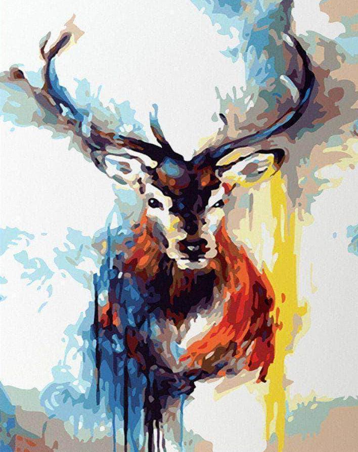 paintingnumberart Splatter Deer – Animals Paint By Number