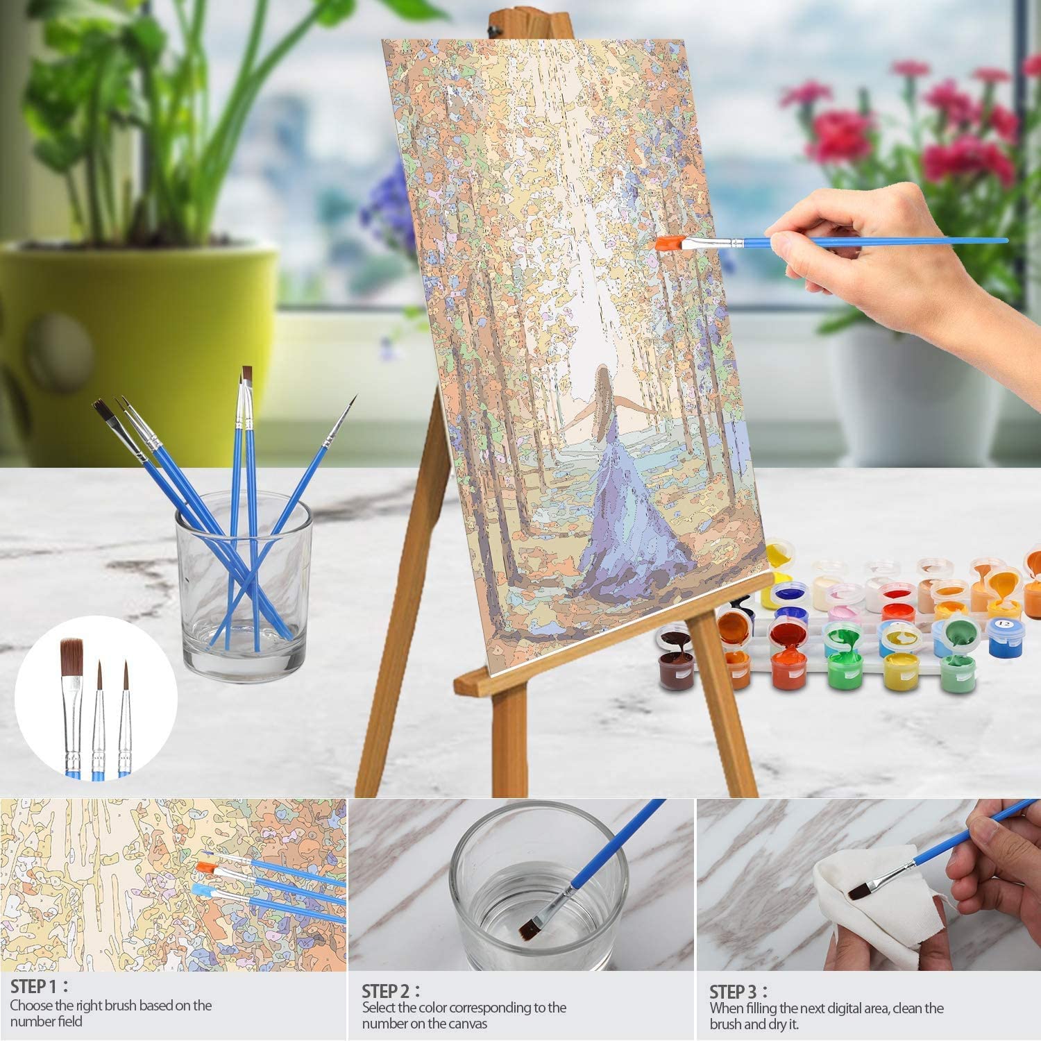 succulent paint by numbers Succulent Pot – Flowers Paint By Numbers – paintingnumberart
