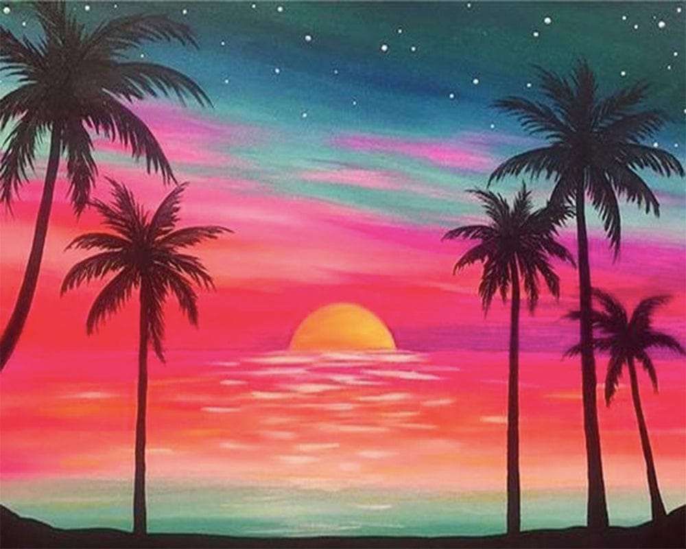 paintingnumberart Summer Beach Sunset – Landscape Paint By Number