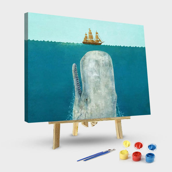 paintingnumberart The Whale Square-Paint by Numbers Kit