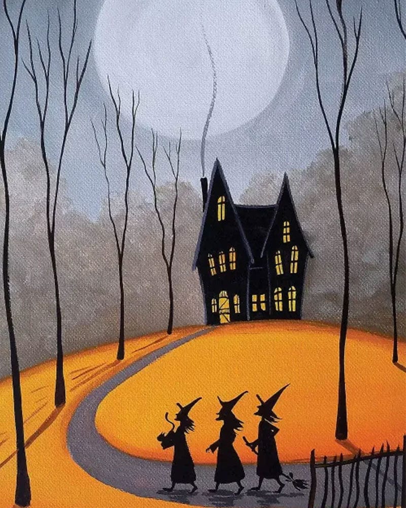 paintingnumberart Three Little Witches-Paint by Number Kit