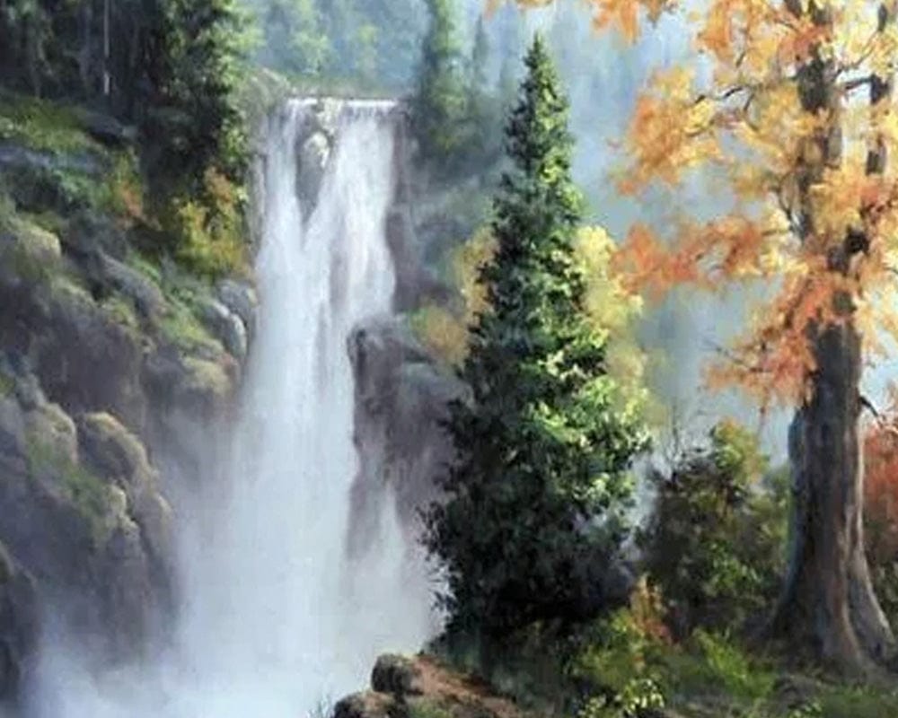 paintingnumberart Tree Waterfall – Landscape Paint By Number