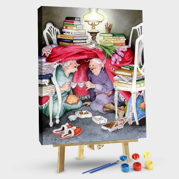 paintingnumberart Two little old ladies-Paint by Numbers Kit