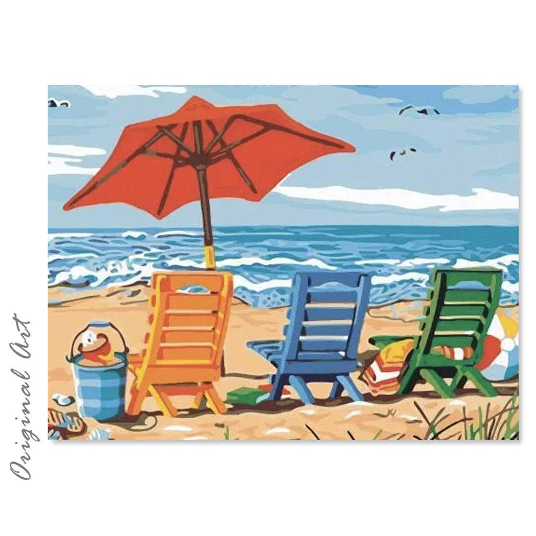 paintingnumberart Vacations at The Beach – Landscape Paint By Number