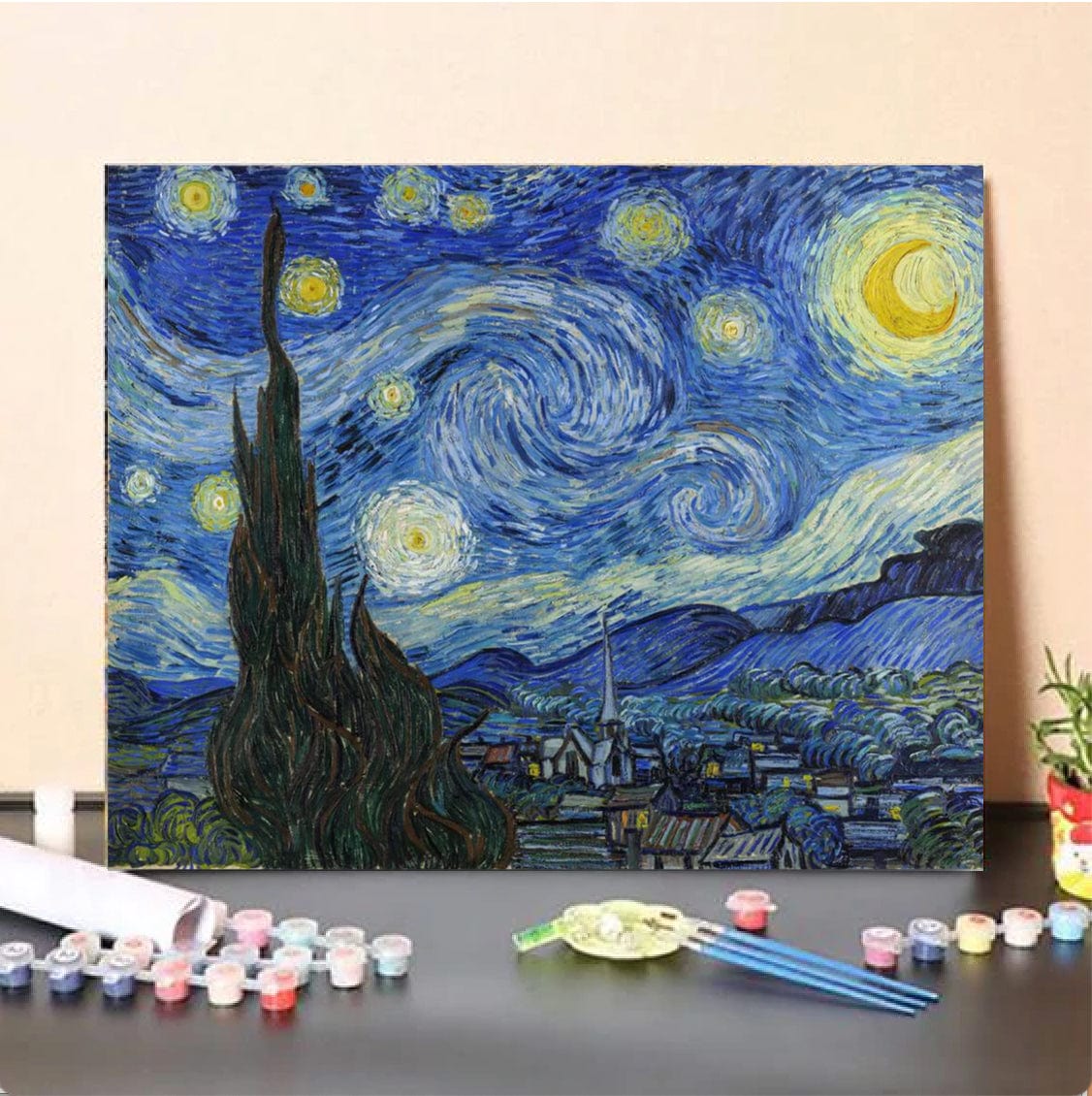 paintingnumberart VanGogh starry sky-Paint by Numbers Kit 的副本
