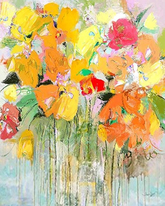 paintingnumberart Watercolor Floral – Abstract Paint By Numbers