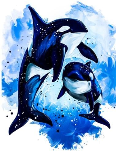paintingnumberart Watercolor Whales – Animals Paint By Number