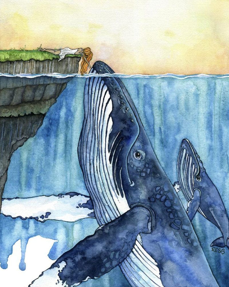 paintingnumberart Whale and Girl-Paint by Numbers Kit
