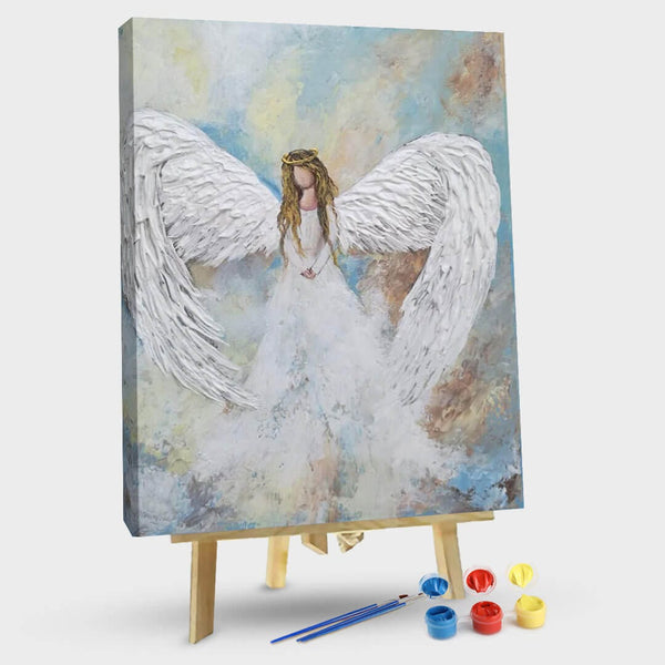 paintingnumberart White angel-Paint by Numbers Kit