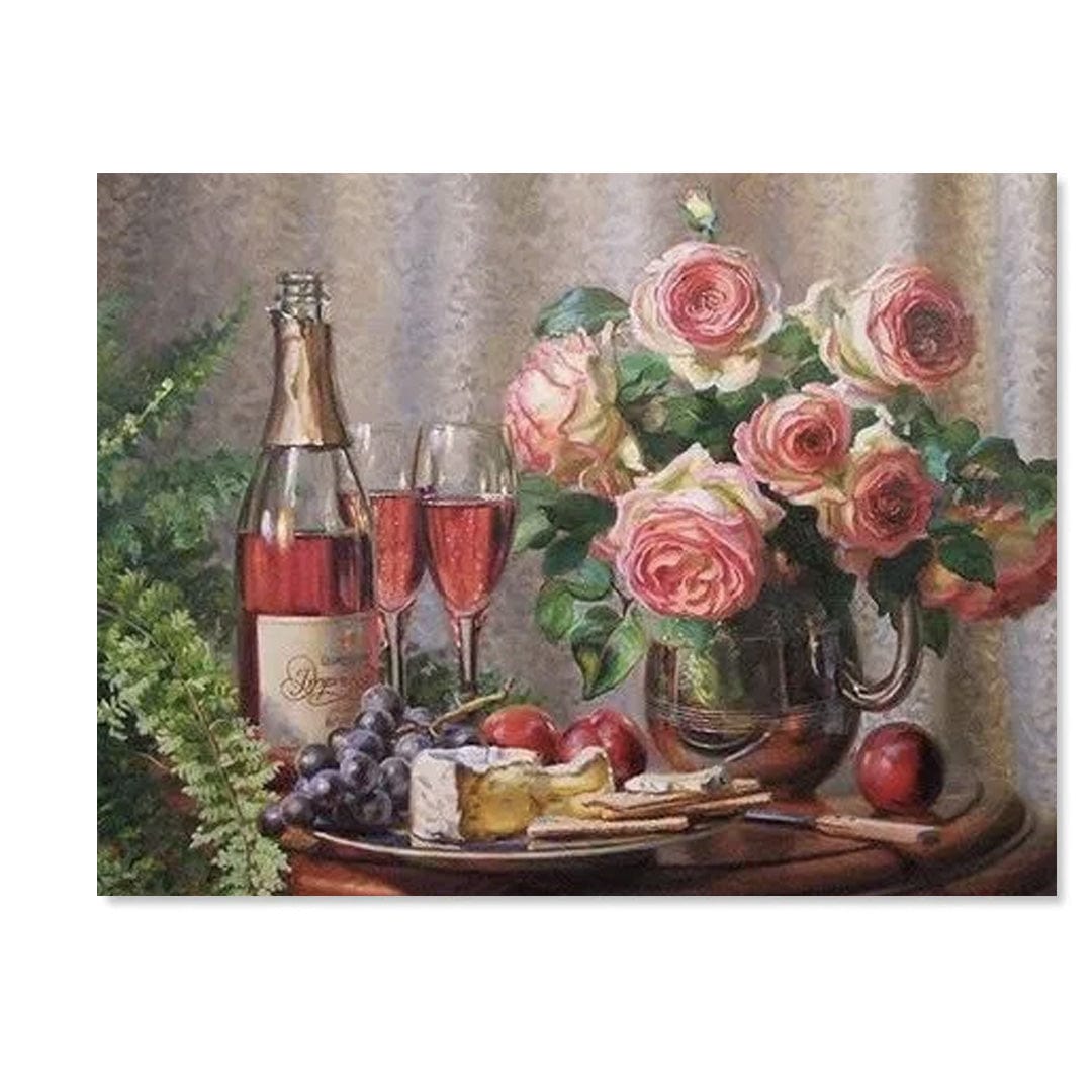 paintingnumberart Wine and Flowers – Flowers Paint By Number