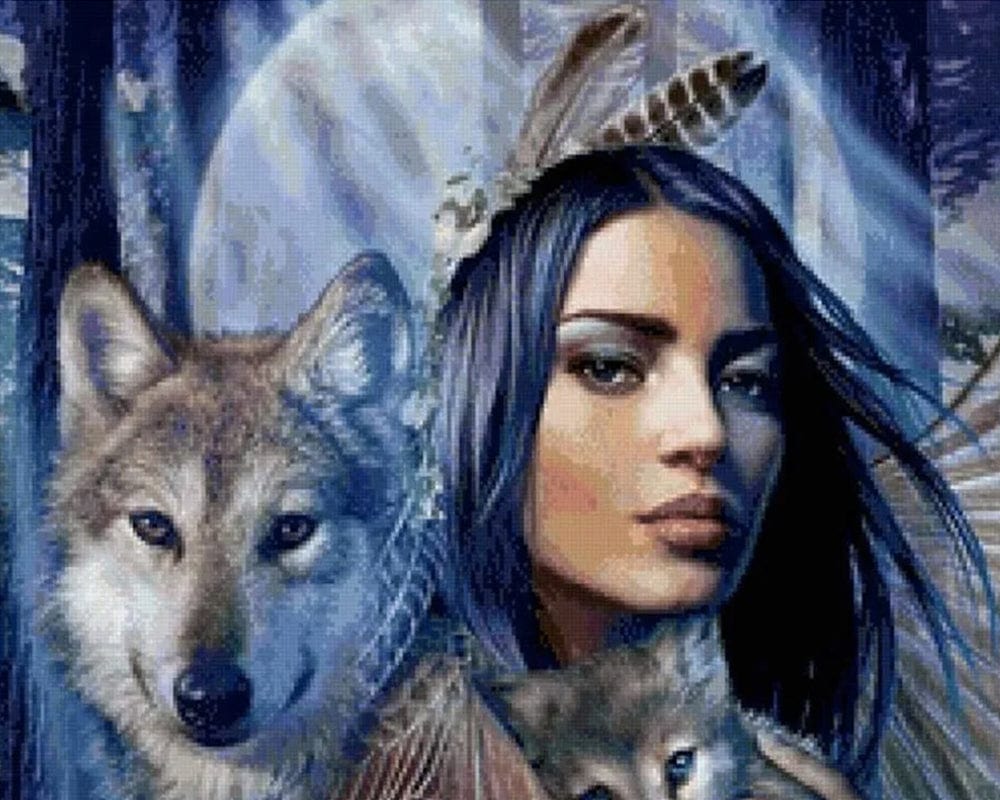 paintingnumberart Wolves Women – People Paint By Numbers
