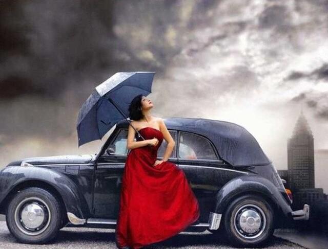 paintingnumberart Woman Antique Car – People Paint By Number