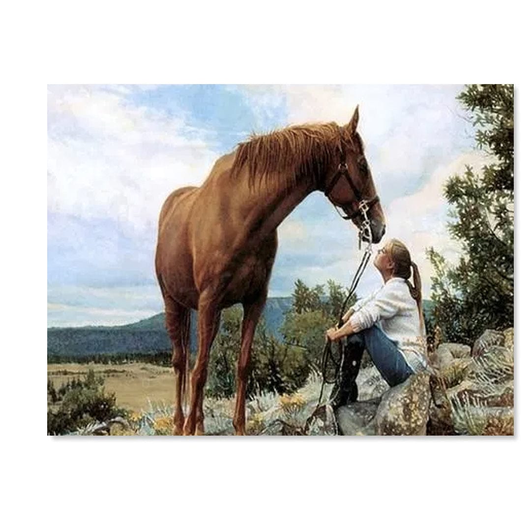 paintingnumberart Woman With Her Horse – Animals Paint By Number