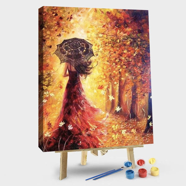paintingnumberart Women In Autumn Trees – Landscape Paint By Number